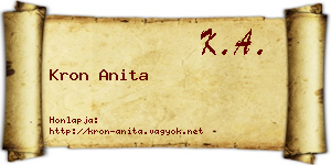 Kron Anita névjegykártya